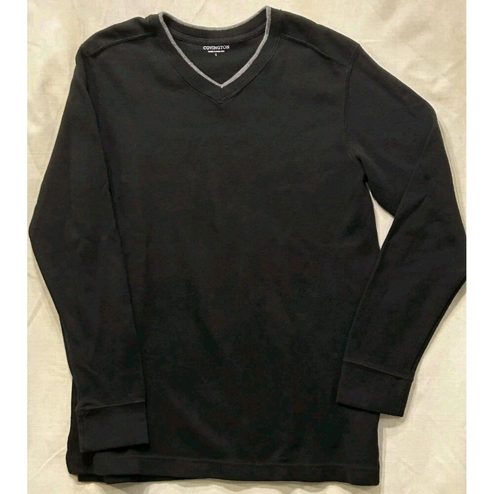 Covington Men's Black Cardigan Pullover Sweater Sz L  Cotton